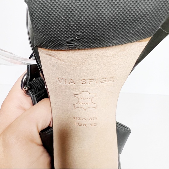 New Via Spiga Saville Platform Leather Sandals Heels Size 8 - Picture 6 of 8